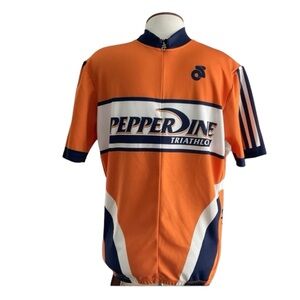 PEPPERDINE University Triathlon Men’s Cycling Jersey Club Cut Size XL EUC